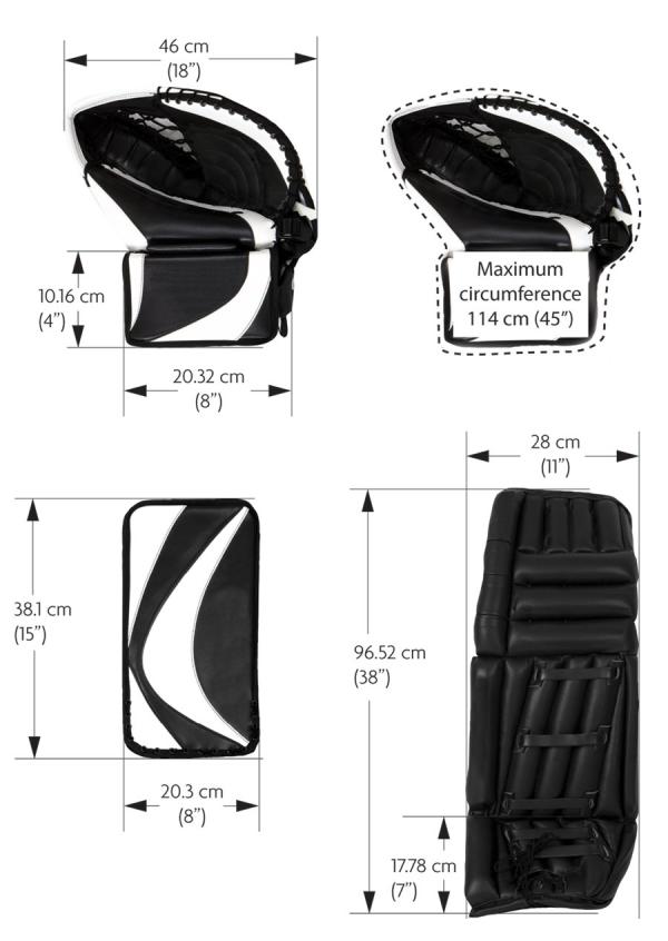 Brian's Goalie Pads Sizing Chart